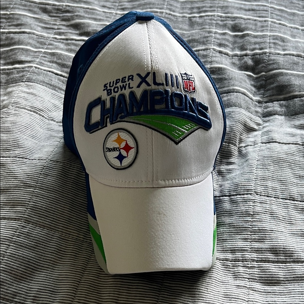 Reebok White and Blue Super Bowl Champions Cap
